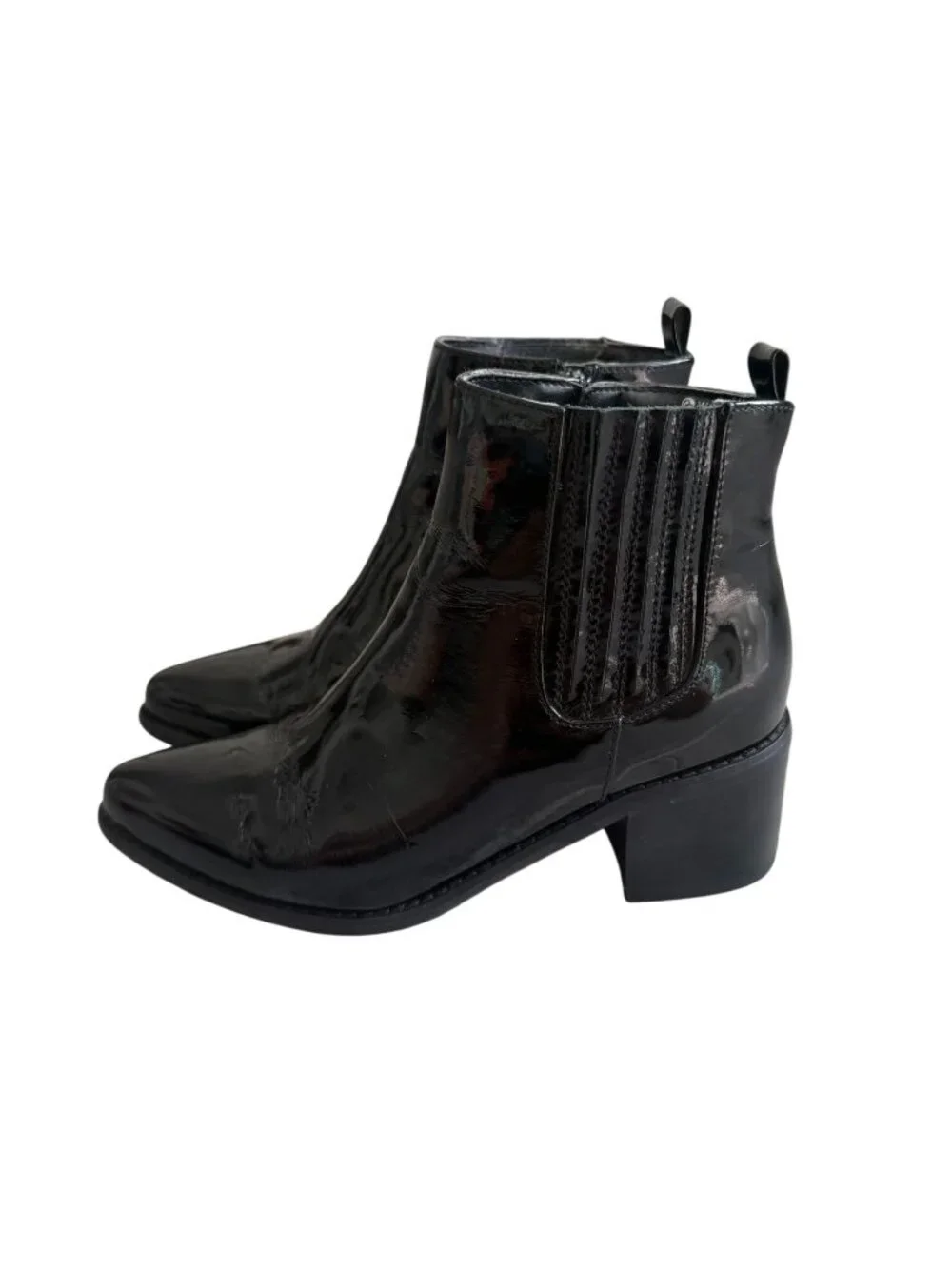 BLONDO Waterproof Black Patent Rain Boots Size 6